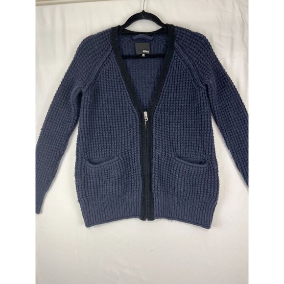 Aritzia Wilfred Free Cardigan Womens Wool-Alpaca-Blend Blue Shaker Knit - Picture 7 of 14